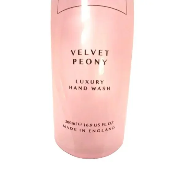 Charlie Tate London VELVET PEONY Luxury HAND WASH Glass Bottle PUMP 16.9 oz
